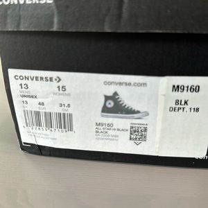 Brand new converse men's size 13 black Chuck Taylor's